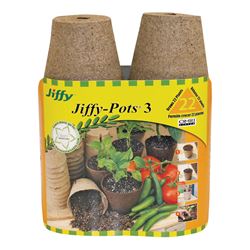 Jiffy JP322 22X3 Round Jiffy Peat Pots, Canadian Sphagnum Peat Moss/Wood Pulp 