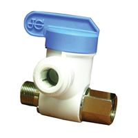 John Guest ASVPP1LF Adapter Valve, 3/8 x 3/8 x 1/4 in Connection, Male Compression x Female Compression x Tube 