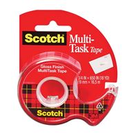 Scotch 25 Multi-Task Tape, 650 in L, 3/4 in W, Plastic Backing 