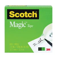 Scotch Magic 810 Office Tape, 1296 in L, 3/4 in W, Acetate Backing 