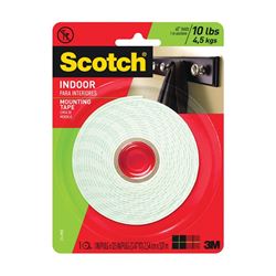 Scotch 314DC Mounting Tape, 125 in L, 1 in W, White 