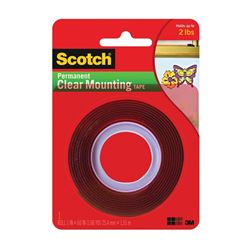 Scotch 4010 Mounting Tape, 60 in L, 1 in W, Clear 