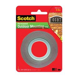 Scotch 4011 Mounting Tape, 60 in L, 1 in W, Gray 