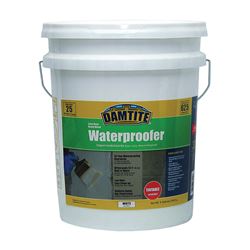 Damtite 03555 Latex Waterproofer, White, Liquid, 5 gal, Pail 