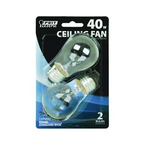 Feit Electric BP40A15/CL/CF Incandescent Lamp, 40 W, A15 Lamp, Medium E26 Lamp Base, 2700 K Color Temp, Pack of 6