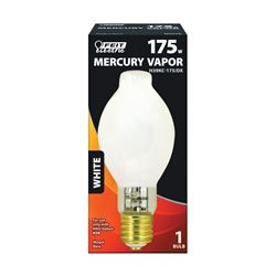 Feit Electric H39KC-175/DX Mercury Vapor Bulb, 175 W, BT28 Blown Tubular Lamp, Mogul E39 Lamp Base, 7350 Lumens 