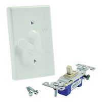 Hubbell 5121-1 Toggle Cover, 4-39/64 in L, 2-53/64 in W, Metal, White, Powder-Coated 