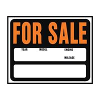 Hy-Ko Hy-Glo Series SP-112 Jumbo Identification Sign, For Sale, Fluorescent Orange Legend, Plastic 5 Pack 
