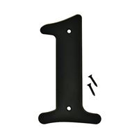 HY-KO 30200 Series 30201 House Number, Character: 1, 6 in H Character, Black Character, Plastic 5 Pack 