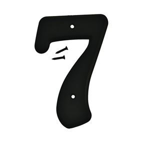Hy-Ko 30200 Series 30207 House Number, Character: 7, 6 in H Character, Black Character, Plastic, Pack of 5