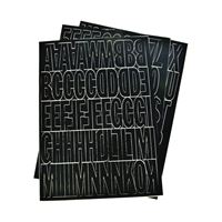 HY-KO 30034 Die-Cut Number and Letter Set, 2 in H Character, Black Character, Black Background, Vinyl 