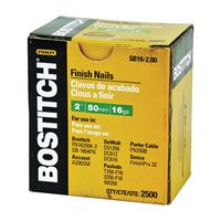 Bostitch SB16-200 Finish Nail, 2 in L, 16 Gauge, Steel, Coated, Smooth Shank 