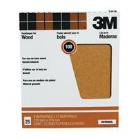 3M 88596 Sandpaper Sheet, 11 in L, 9 in W, Medium, 100 Grit, Garnet Abrasive, Paper Backing 