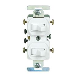 Eaton Wiring Devices 276W-BOX Combination Toggle Switch, 15 A, 120/277 V, Screw Terminal, Steel Housing Material 
