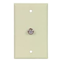 Eaton Cooper Wiring 1172V Wallplate with Coaxial Adapter, 4-1/2 in L, 2-3/4 in W, 1 -Gang, Thermoplastic, Ivory 