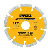 DeWALT DW4713T Circular Saw Blade, 4-1/2 in Dia, 5/8 in Arbor, Diamond Cutting Edge, Applicable Materials: Masonry 