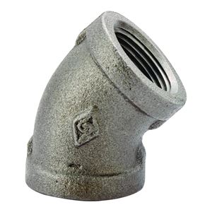 Prosource 4-1-1/4B Pipe Elbow, 1-1/4 in, FIP, 45 deg Angle, Malleable Iron, SCH 40 Schedule, 300 psi Pressure