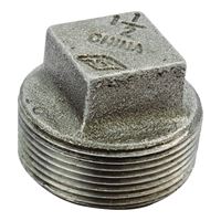 Prosource B291 6 Pipe Plug, 1/8 in, MPT, Square Head, Malleable Iron, SCH 40 Schedule 