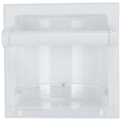 Boston Harbor L770H-51-07 Soap Holder and Grab Bar, Recessed Mounting, Plastic Roller/Zinc, White 