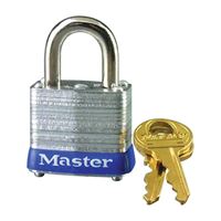 Master Lock 7KA P493 Padlock, Keyed Alike Key, Open Shackle, 3/16 in Dia Shackle, 9/16 in H Shackle, Steel Shackle 