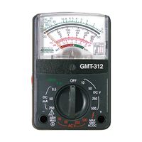 Gardner Bender GMT-312 Multimeter, Analog Display, Functions: AC Voltage, Continuity, DC Current, DC Voltage, Resistance, Black 