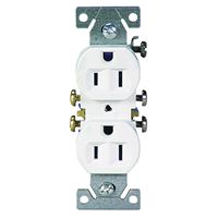 Eaton Wiring Devices C270W Duplex Receptacle, 2 -Pole, 15 A, 125 V, Push-in, Side Wiring, NEMA: 5-15R, White 