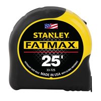 STANLEY 33-725 Classic Tape, 25 ft L Blade, 1-1/4 in W Blade, Black/Yellow Case 