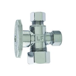 Plumb Pak PP20115LF Stop Valve, 5/8 x 3/8 x 3/8 in Connection, Compression, 400 psi Pressure, Brass Body 
