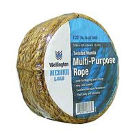 T.W. Evans Cordage 26-002 Rope, 3/8 in Dia, 50 ft L, 122 lb Working Load, Manila, Natural 