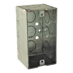 Raco 8670 Welded Handy Box, 1-Gang, 11-Knockout, 1/2 in Knockout, Galvanized Steel, Gray 