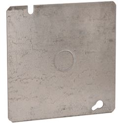 Raco 833 Electrical Box Cover, 4-11/16 in L, 4-11/16 in W, Square, Galvanized Steel, Gray 