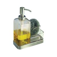 iDESIGN 67080 Soap and Sponge Caddy, Stainless Steel, Clear 