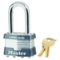 Master Lock 1KALF 2126 Padlock, Keyed Alike Key, Open Shackle, 5/16 in Dia Shackle, 1-1/2 in H Shackle, Steel Body 