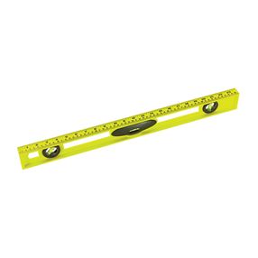 Stanley 42-468 I-Beam Level, 24 in L, 3-Vial, 2-Hang Hole, Non-Magnetic, ABS, Yellow