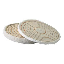 Dico 527-40-4 Buffing Wheel, 4 in Dia, 1/2 in Thick, Spiral Sewn Cotton 