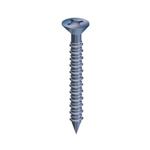 COBRA ANCHORS 636T Concrete Screw, 1/4 in Thread, 4 in L, Flat Head, Phillips, Robertson Drive, Steel