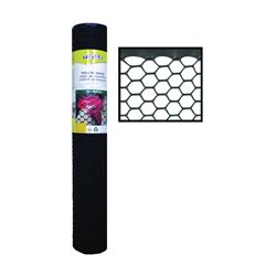 TENAX 72120346 Poultry Fence, 50 ft L, 4 ft W, 3/4 x 3/4 in Mesh, Plastic, Black 