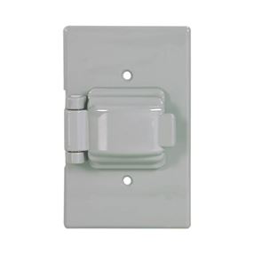 Eaton Wiring Devices S1961 Cover, 4-9/16 in L, 2-7/8 in W, Rectangular, Thermoplastic, Gray