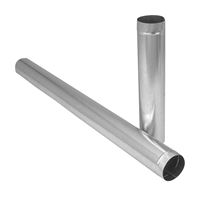 Imperial GV0380 Duct Pipe, 6 in Dia, 24 in L, 26 Gauge, Galvanized Steel, Galvanized, Pack of 10 