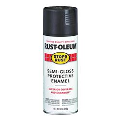 Stops Rust 7798830 Rust Preventative Spray Paint, Semi-Gloss, Black, 12 oz, Can 