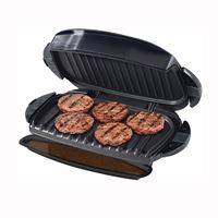 George Foreman GRP0004B Plate and Panini Grill, 120 V, 6 in W Cooking Surface, 12 in D Cooking Surface 