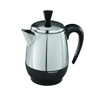 FARBERWARE FCP240 Electric Percolator, 120 V, 1 W, 2 to 4 Cups Capacity, Stainless Steel 