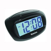 Westclox 70043X Alarm Clock, LCD Display, Black Case 