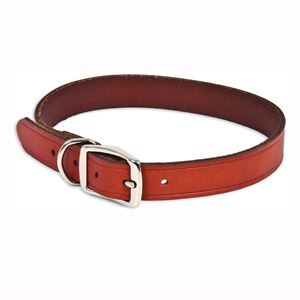 Ruffmaxx 10829 Dog Collar, 18 in L Collar, 1 in W Collar, Leather, Brown, Pack of 2