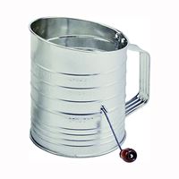 NORPRO 137 Hand Crank Sifter, 40 oz Capacity, 5 in H, Stainless Steel 