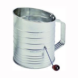 NORPRO 137 Hand Crank Sifter, 40 oz Capacity, 5 in H, Stainless Steel