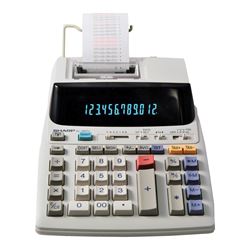 Sharp EL-1801V Printing Calculator, 12 Display, Fluorescent Display, Off-White 
