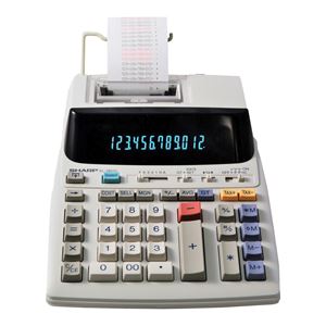 Sharp EL-1801V Printing Calculator, 12 Display, Fluorescent Display, Off-White