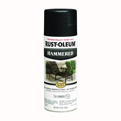 RUST-OLEUM STOPS RUST 7215830 Spray Paint, Hammered, Black, 12 oz, Aerosol Can 