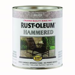 Rust-Oleum 7213502 Enamel Paint, Hammered, Silver, 1 qt, Can, 75 to 150 sq-ft/qt Coverage Area 